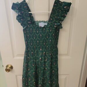 Hill House Home Green Floral Nap Dress | Smocked Midi Dress